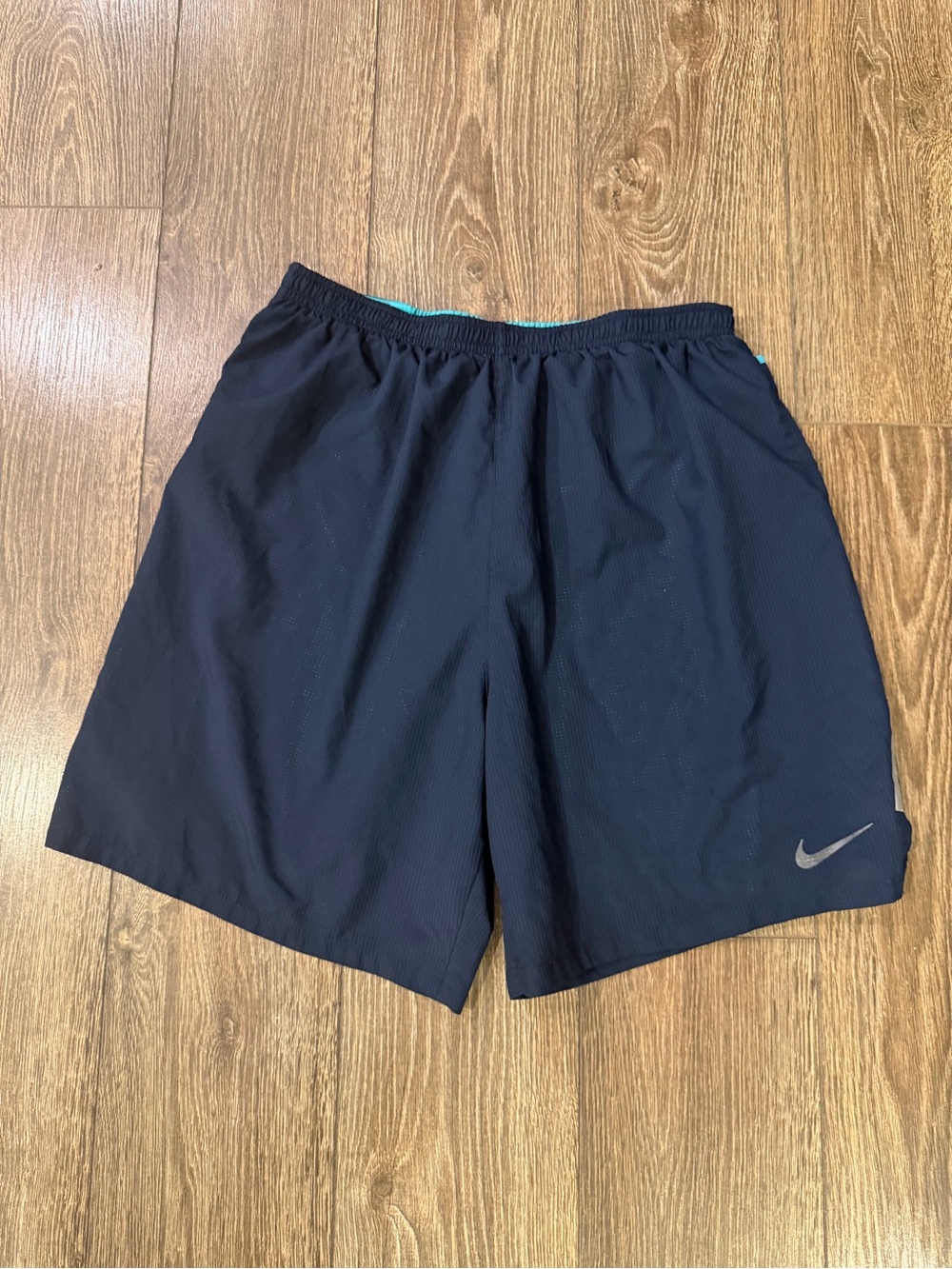 Nike Men’s Dark Blue Athletic Shorts with Reflective Swoosh